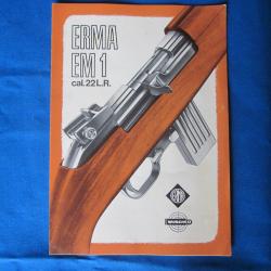 Notice papier d'origine - ERMA EM1 - USM1 22lr