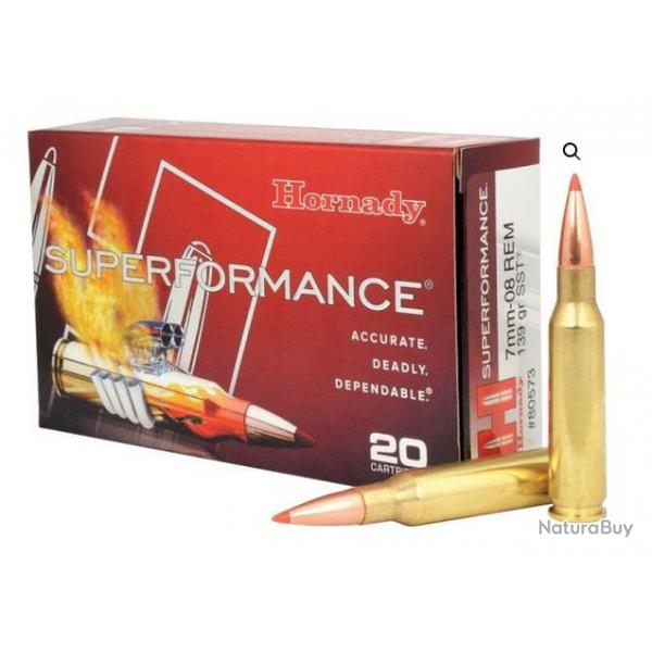 BOITE DE 20 CARTOUCHES HORNADY 7MM-08 REM 139 GR SST 80573