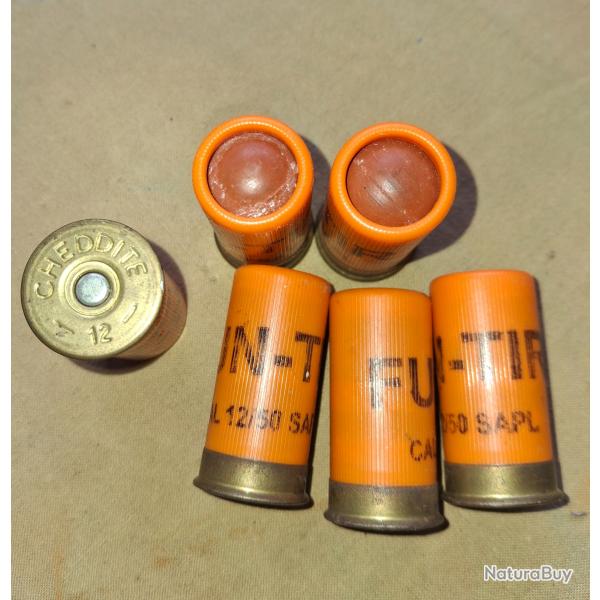 Lot de 6 cartouches balles de dfense GOMM COGNE 12-50 mm SAPL
