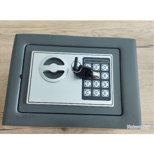 coffre fort 4.6 L double securit code numrique + cl en gris
