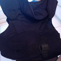 GILET PARE BALLES TBA PORT DISRET EN KEVLAR AVANT/ARRIER/COU/EPAULES TAILLE REGLABLE DU XL AU 2XL