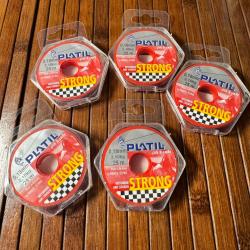 LOT PÊCHE DESTOCKAGE 5 BOBINES PLATIL Nylon Platil Strong Brun 0,18 mm