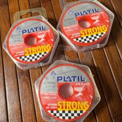 LOT PÊCHE DESTOCKAGE 3 BOBINES PLATIL Nylon Platil Strong Brun 0,16 mm