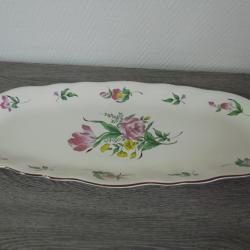 GRAND PLAT OVALE A POISSON OU AUTRE FAIENCE LUNEVILLE 'REVERBERE" 60 cm COMME NEUF