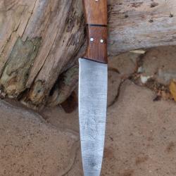 Couteau De Cuisine de Chef Lame Acier Damas 256 Couches Manche Bois Fabric Artisanale