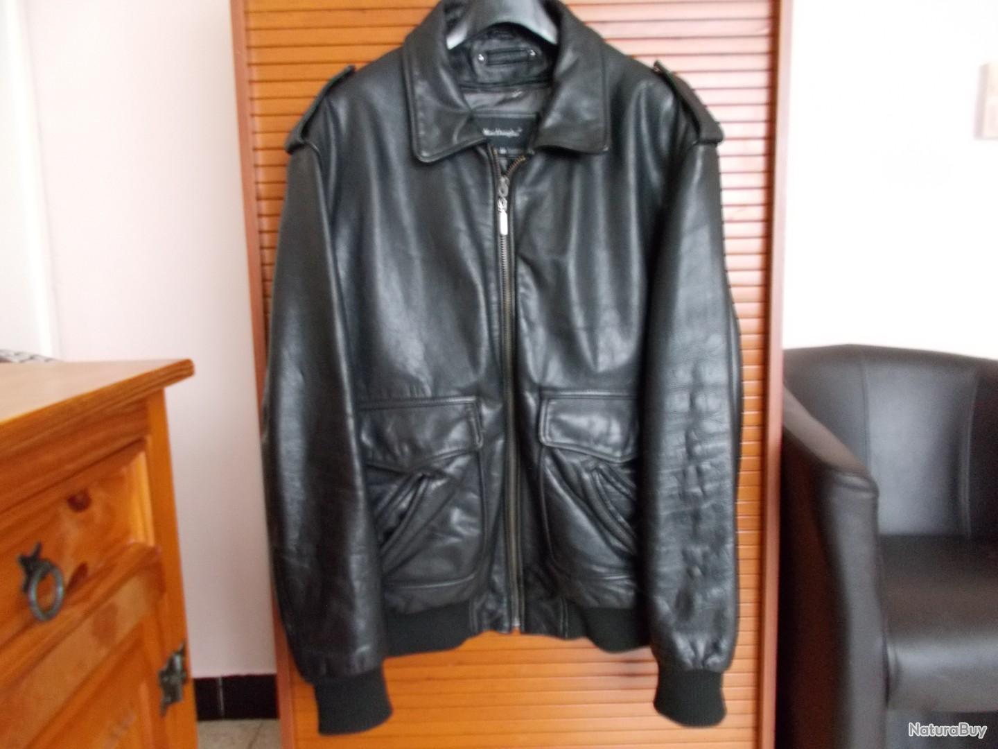 VERITABLE BLOUSON DE CUIR MAC DOUGLAS/BIKER/HIVER/LOOK Vestes