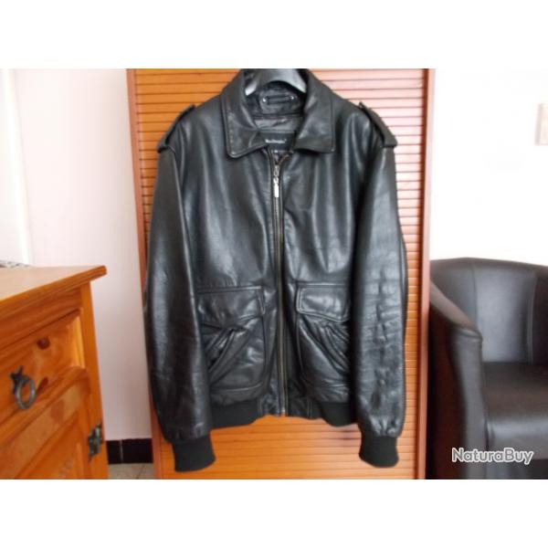VERITABLE BLOUSON DE CUIR MAC DOUGLAS/BIKER/HIVER/LOOK