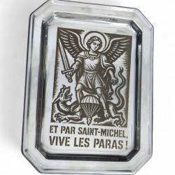 Plateau decoratif parachustiste : Et par Saint-Michel vive les Paras 34*24cm- militaire armee legion