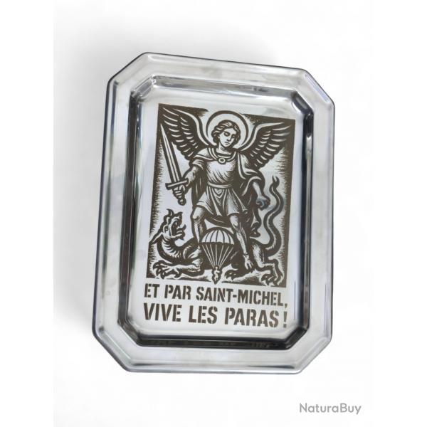 Plateau decoratif parachustiste : Et par Saint-Michel vive les Paras 34*24cm- militaire armee legion