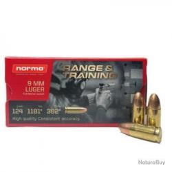 Norma 9 mm Luger FMJ Range & Training 124GR - 8G - 10 boîtes