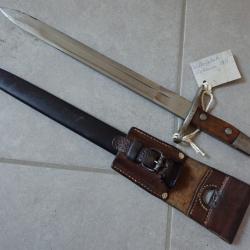 270203 Baionnette Suisse : fusil Rubin Schmidt 1889, 89/96 - Mdle 1900 à ergot. Avec porte fourreau