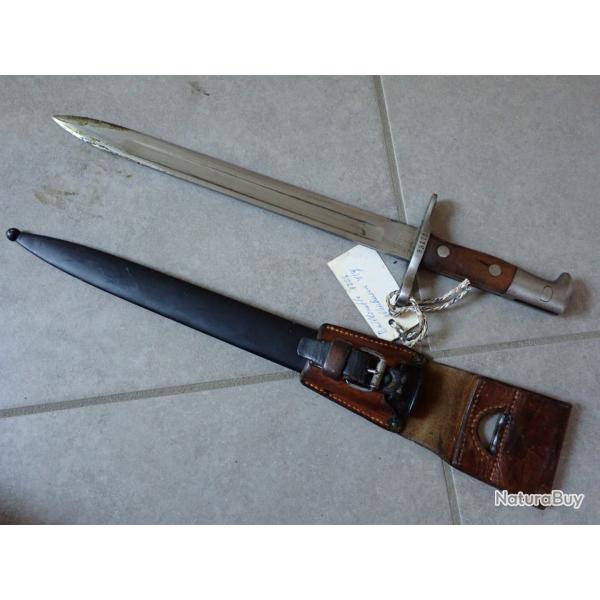 93173 Baonnette Suisse Mdle 1889 pour Rubin Schmidt 1889 ou 96/11 + PF en cuir