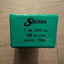 Lots 400 Ogives Sierra Matchking 7mm .284 168gr