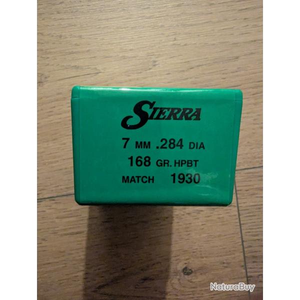 Lots 400 Ogives Sierra Matchking 7mm .284 168gr
