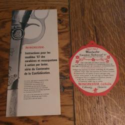 Winchester commémorative documents model 94  CANADIAN CENTENNIAL 67