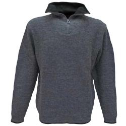 Pull camionneur Carmel gris 70% acrylique 30% laine Kaki M