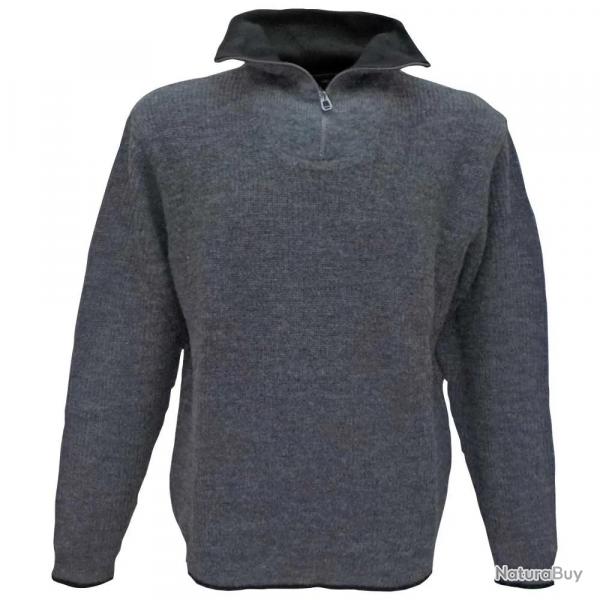 Pull camionneur Carmel gris 70% acrylique 30% laine Kaki M