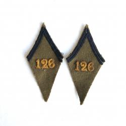 Patte de col - FR88720a Paire écusson col 126° rgt infanterie