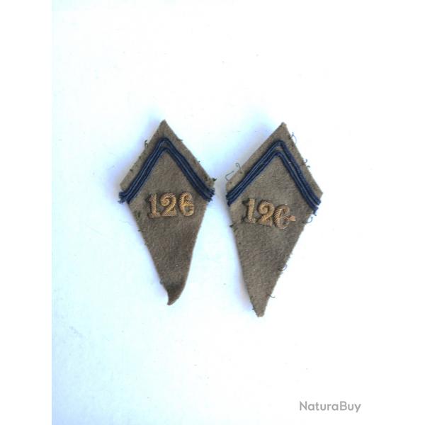 Patte de col - FR88720b Paire cusson col 126 rgt infanterie