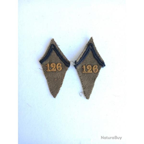 Patte de col - FR88720c Paire cusson col 126 rgt infanterie