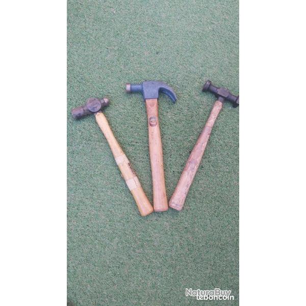 Militaria , arme francaise , lot de 3 marteaux , lot de bord.