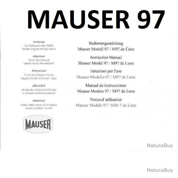 notice carabine MAUSER 97 en FRANCAIS (envoi par mail) - VENDU PAR JEPERCUTE (m2573)