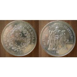 France 50 Francs 1978 Piece Hercules Argent Hercule