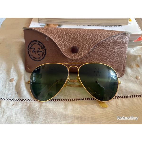 Ray-Ban Aviator Golden USA vantage - verres verts G-15 - monture dore 24K