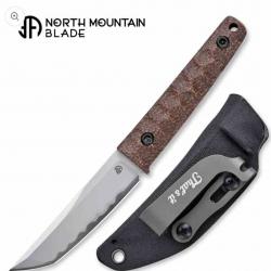 Couteau North Mountain CHOP MINI Lame Acier SLD-MAGIC Manche Micarta Brun Étui Kydex NMB2416MCT