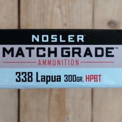 .338 lapua magnum Nosler 300gr hpbt bte 20
