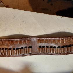 CARTOUCHIERE CEINTURE COULEUR  CUIR FAUVE CALIBRE CARABINE