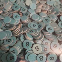 Lot de 100 rondelles de fermetue pour 14 mm numérotées '8' coloris bleu