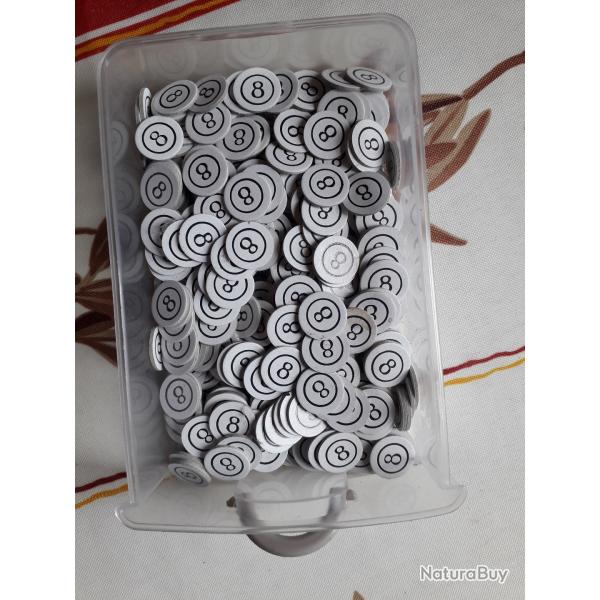 Lot de 100 rondelles de fermetue pour 14 mm numrotes '8' coloris blanc