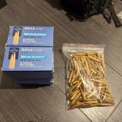 Lot de 14 boîtes de 20 cartouches + 114 cartouches en vrac de PPU 300 aac blackout 125 grains HPBT