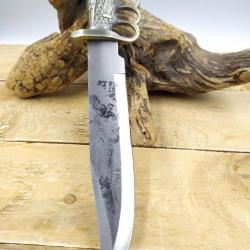 Poignard EN LAITON EAGLE BOWIE LAME ACIER