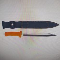 Knife dagger omega fluo orange polymère browning