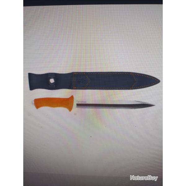 Knife dagger omega fluo orange polymre browning