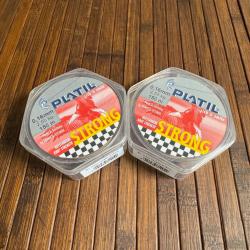 LOT PÊCHE DESTOCKAGE 2 BOBINES PLATIL Nylon Platil Strong Brun 150 mètres 0,16 mm
