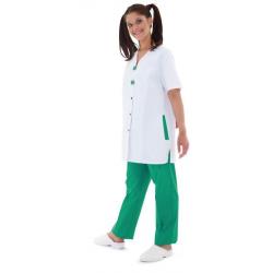 Blouse dame Delphy Sergé Blanc/Anthracite 0