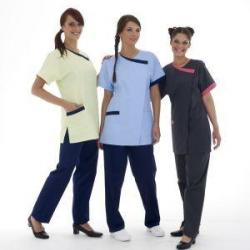 Blouse dame Dalhia Sergé Anis/Marine 1