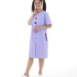 Blouse dame Delphine Sergé Blanc/Fuchsia 3