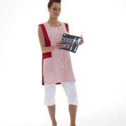 Blouse dame Nadia Popeline Parme/Rayé Parme 0