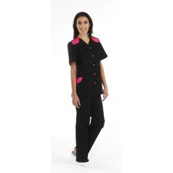 Tunique dame Maggy Noir/Fuchsia 1