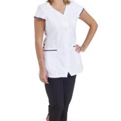 Blouse dame Ophélie Blanc/Anthracite 3