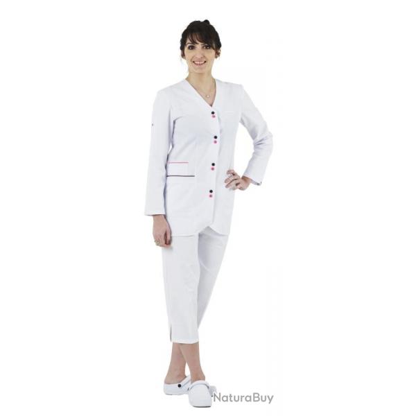 Blouse dame Malys Blanc/Fuchsia/Iris 00