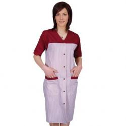 Blouse de travail pour Dame ALICIA 4 Rayé bordeaux