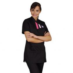 Tunique de travail pour Dame Inès avec bandes colorées 6 Noir