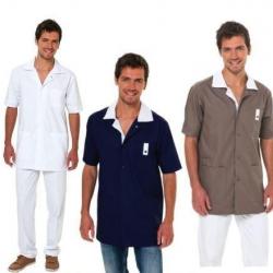 Tunique de travail pour Homme Marius 4 Taupe/blanc