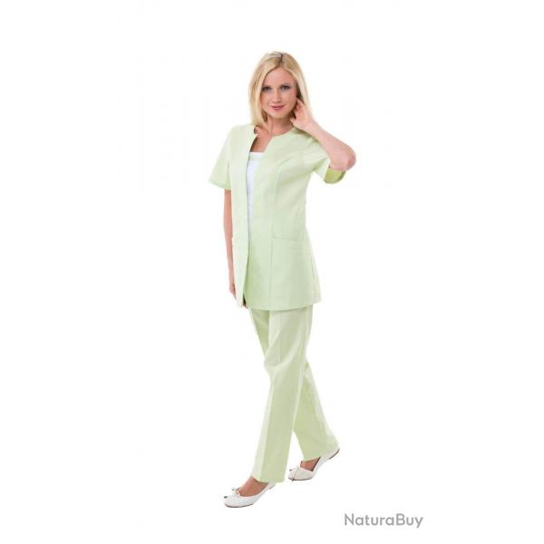 Tunique de travail pour Dame VIOLETTE 4 Anis/Blanc