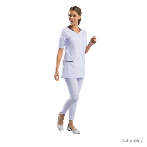 Tunique de travail pour Dame AMANDINE 3 Blanc/Taupe